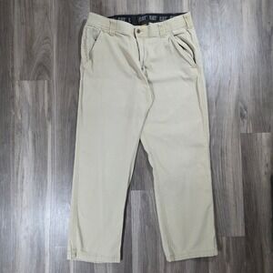 CAT Caterpillar Mens Tan Khaki Work Pants Straight Leg Stretch 34x30